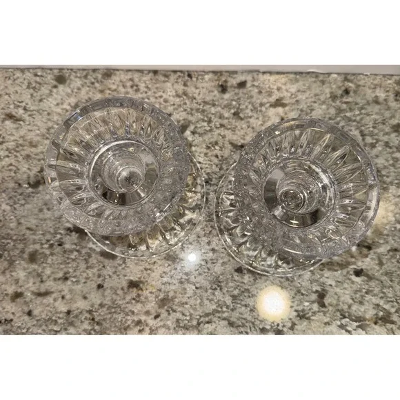 Vintage Royal Limited 24% Lead Crystal Slovenia Taper Votive Candlesticks - Picture 7 of 7